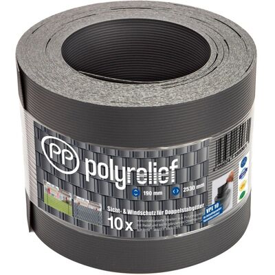 Deutsche Zauntechnik Sichtschutzstreifen Polyrelief opti 20 m x 2,53 m Anthrazit Deutsche Zauntechnik Sichtschutzstreifen Polyrelief opti 20 m x 2,53 m Anthrazit