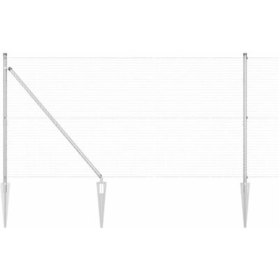 vidaXL Verzinkter Stahlzaun mit 13 Pickets 1,2x25 m - Zaun vidaXL Verzinkter Stahlzaun mit 13 Pickets 1,2x25 m - Zaun