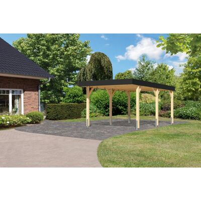 KARIBU Carport - Kesseldruckimprägniertes Holz - 18,4m² - Beige - Carport KARIBU Carport - Kesseldruckimprägniertes Holz - 18,4m² - Beige - Carport