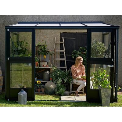 Juliana Veranda Gewächshaus - 4,4 m² - Sicherheitsglas - Anthrazit Juliana Veranda Gewächshaus - 4,4 m² - Sicherheitsglas - Anthrazit