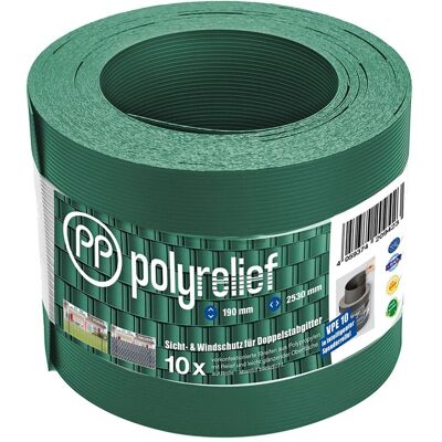 Deutsche Zauntechnik Sichtschutzstreifen Polyrelief opti 20 m x 2,53 m Moosgrün Deutsche Zauntechnik Sichtschutzstreifen Polyrelief opti 20 m x 2,53 m Moosgrün