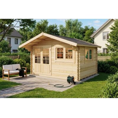 Alpholz Holz-Gartenhaus Gabriel 438x367cm Naturbelassen 28mm Wandstärke inkl. Boden Alpholz Holz-Gartenhaus Gabriel 438x367cm Naturbelassen 28mm Wandstärke inkl. Boden