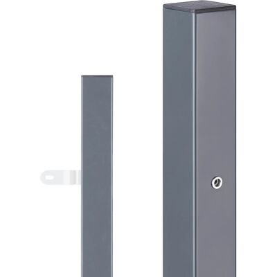 Zaun-Endpfosten Chaussee 5,1 cm x 5,1 cm Höhe 150 cm Alu Anthrazit Zaun-Endpfosten Chaussee 5,1 cm x 5,1 cm Höhe 150 cm Alu Anthrazit