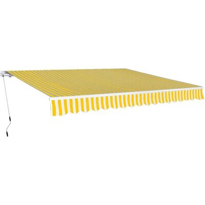 vidaXL Klappmarkise manuell - 400 cm Gelb/Weiß - Markise vidaXL Klappmarkise manuell - 400 cm Gelb/Weiß - Markise