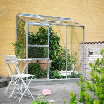 Halls Wandgewächshaus - 1,33 m² - Aluminium & Glas - Kleiner Garten Halls Wandgewächshaus - 1,33 m² - Aluminium & Glas - Kleiner Garten
