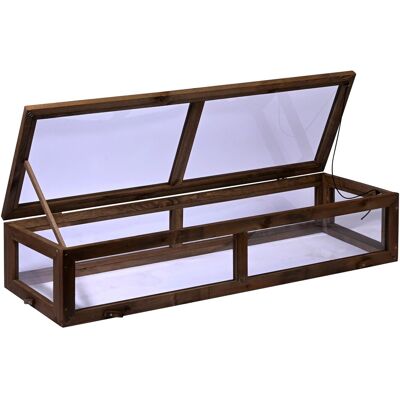 Dobar Frühbeet-Aufsatz für Hochbeet 117 cm x 40 cm x 22 cm Dunkelbraun Dobar Frühbeet-Aufsatz für Hochbeet 117 cm x 40 cm x 22 cm Dunkelbraun