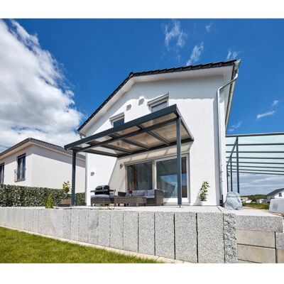 Gutta Terrassenüberdachung Premium (BxT) 309 cm x 306 cm Anthrazit Polycarbonat Bronce Gutta Terrassenüberdachung Premium (BxT) 309 cm x 306 cm Anthrazit Polycarbonat Bronce