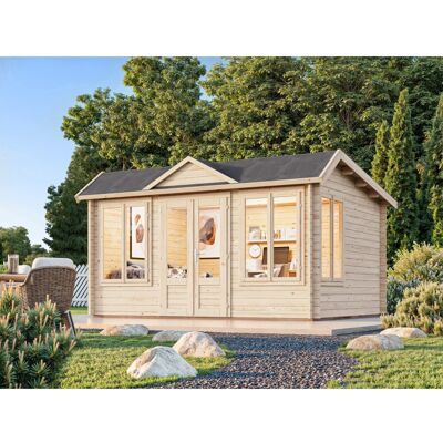 Palmako Gartenhaus Claudia Pent 400 x 300 cm Lackiert Dunkelgrau-Weiß FSC® Palmako Gartenhaus Claudia Pent 400 x 300 cm Lackiert Dunkelgrau-Weiß FSC®