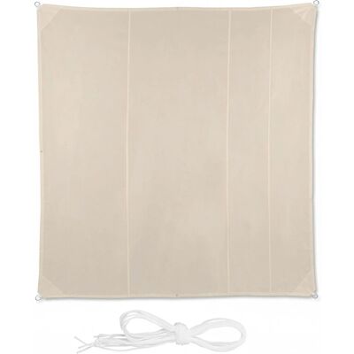 Relaxdays Sonnensegel Quadrat Polyester Beige UV Schutz 5 x 5 m Relaxdays Sonnensegel Quadrat Polyester Beige UV Schutz 5 x 5 m