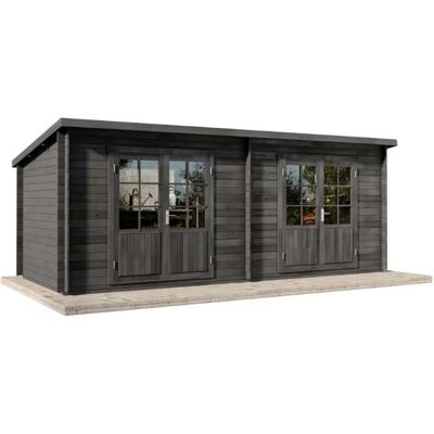 Alpholz Gartenhaus Maria Twin 598 x 250 cm aus Holz mit 40 mm Wandstärke in Grau Alpholz Gartenhaus Maria Twin 598 x 250 cm aus Holz mit 40 mm Wandstärke in Grau