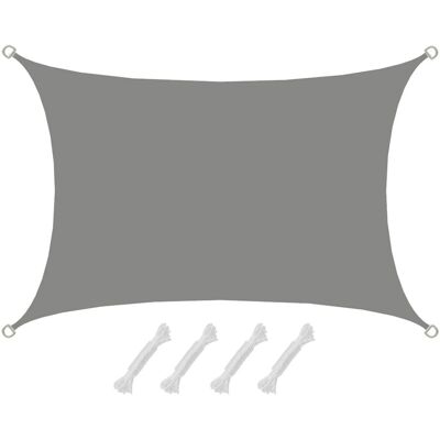 AMANKA Polyester Sonnensegel Wasserabweisend - 2 x 3 m Rechteck Grau AMANKA Polyester Sonnensegel Wasserabweisend - 2 x 3 m Rechteck Grau