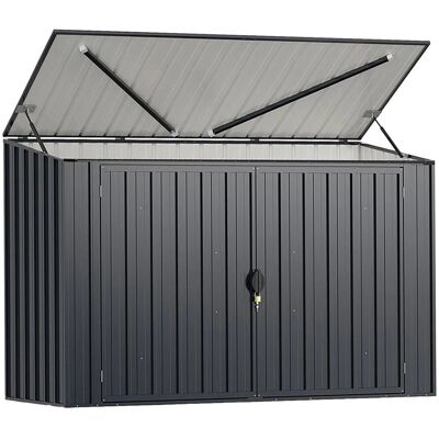 Costway Mülltonnenbox für 2 x 120 L Mülltonnen mit Abschließbarer Tür Costway Mülltonnenbox für 2 x 120 L Mülltonnen mit Abschließbarer Tür