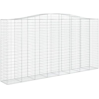 vidaXL Verzinkter Eisen Bogen-Gabionen - 2 Stück - 400x50x200/220 cm vidaXL Verzinkter Eisen Bogen-Gabionen - 2 Stück - 400x50x200/220 cm
