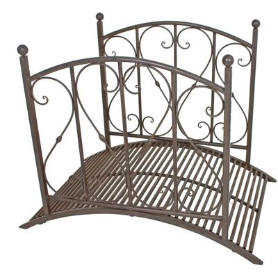DELUKE Gartenbrücke DOHA Mit Geländer Antik-Optik Stahl Braun-Schwarz 94,5x81,5x120,5cm Metallbrücke Garten Teichbrücke DELUKE Gartenbrücke DOHA Mit Geländer Antik-Optik Stahl Braun-Schwarz 94,5x81,5x120,5cm Metallbrücke Garten Teichbrücke