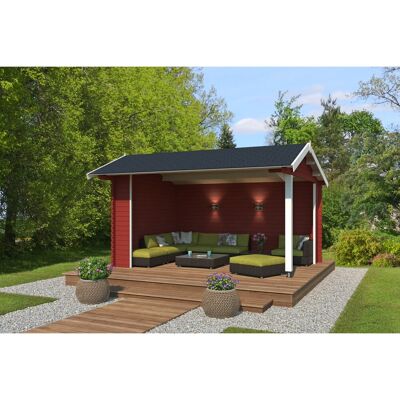 Lasita Holz-Gartenhaus San Diego Satteldach Lasiert 425 cm x 300 cm Lasita Holz-Gartenhaus San Diego Satteldach Lasiert 425 cm x 300 cm