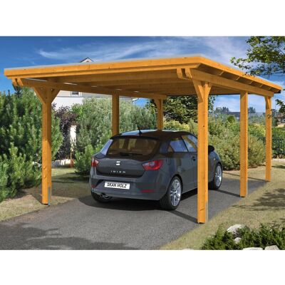 SKANHOLZ Emsland Carport - Hellbraun, Flachdach, 354x604cm SKANHOLZ Emsland Carport - Hellbraun, Flachdach, 354x604cm