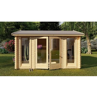 Finn Art Blockhaus 40mm Holz Gartenhaus 3.9x3.9 m York 9 mit Doppeltür und 18mm Fußboden Finn Art Blockhaus 40mm Holz Gartenhaus 3.9x3.9 m York 9 mit Doppeltür und 18mm Fußboden