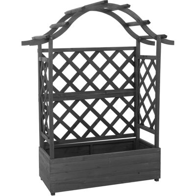 MCW Hochbeet P66 Rankgitter Spalier Holz 138x110x44cm Anthrazit-Grau MCW Hochbeet P66 Rankgitter Spalier Holz 138x110x44cm Anthrazit-Grau