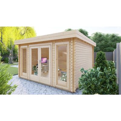 Finn Art Blockhaus 40mm Holz Gartenhaus 3,9x3,9 m York 5 mit Doppeltür und 18mm Fußboden Finn Art Blockhaus 40mm Holz Gartenhaus 3,9x3,9 m York 5 mit Doppeltür und 18mm Fußboden