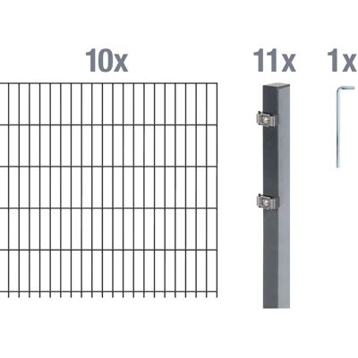 Alberts - Grundset 20m 200x140 - Anthrazit - Zaun Alberts - Grundset 20m 200x140 - Anthrazit - Zaun