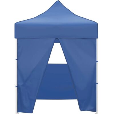 vidaXL Stahlblauer 2x2m Faltzelt mit 4 Seitenwänden vidaXL Stahlblauer 2x2m Faltzelt mit 4 Seitenwänden