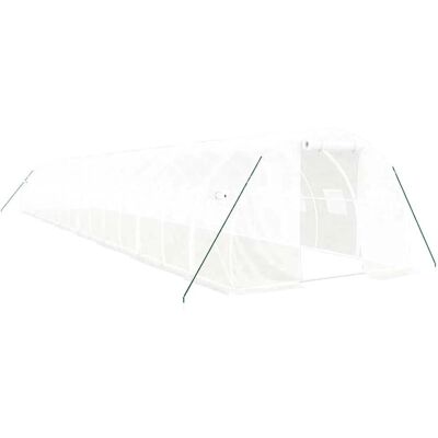 vidaXL Gewächshaus 16x3x2m mit Stahlrahmen - Weiß vidaXL Gewächshaus 16x3x2m mit Stahlrahmen - Weiß