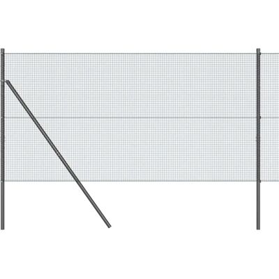 vidaXL Zaun mit 7 grauen Pfosten 1,4x10 m Stahl vidaXL Zaun mit 7 grauen Pfosten 1,4x10 m Stahl