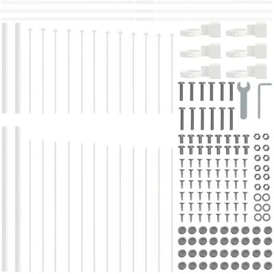 VidaXL Gartenzäun mit Bogen oben weiß 1,7x1,75 m Stahl VidaXL Gartenzäun mit Bogen oben weiß 1,7x1,75 m Stahl
