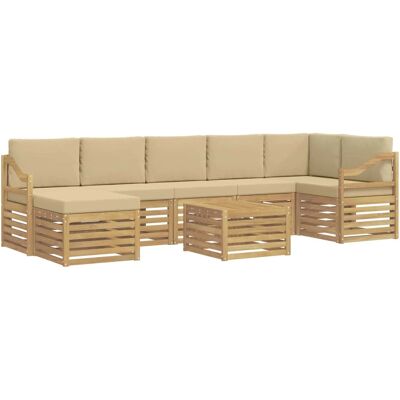 vidaXL Outdoor-Sofagarnitur 8 Stk Weiß und Beige 59 x 59 x 37 cm 3392253 vidaXL Outdoor-Sofagarnitur 8 Stk Weiß und Beige 59 x 59 x 37 cm 3392253