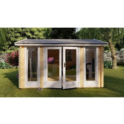 Finn Art Blockhaus 40mm Holz-Gartenhaus 4x3 m York 12 mit 28mm Fußboden Finn Art Blockhaus 40mm Holz-Gartenhaus 4x3 m York 12 mit 28mm Fußboden