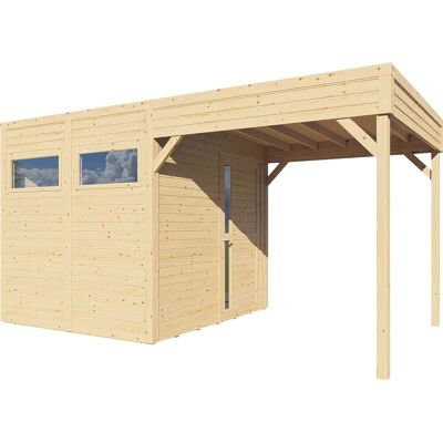 Bertilo Holz-Gartenhaus Cubus 2 Lounge Natur 449 cm x 234 cm FSC® Bertilo Holz-Gartenhaus Cubus 2 Lounge Natur 449 cm x 234 cm FSC®