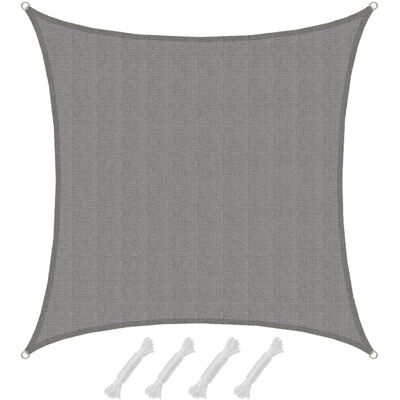 AMANKA HDPE Sonnensegel Wasserdurchlässig - 6 x 6 m Viereckig Grau AMANKA HDPE Sonnensegel Wasserdurchlässig - 6 x 6 m Viereckig Grau