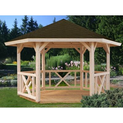 Palmako Garten Pavillon Betty - 9,9 qm Hexagon, Hellbraun Palmako Garten Pavillon Betty - 9,9 qm Hexagon, Hellbraun