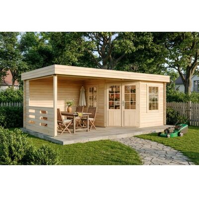 Alpholz Holz-Gartenhaus Hanna 598x322cm Naturbelassen 34mm Wandstärke Alpholz Holz-Gartenhaus Hanna 598x322cm Naturbelassen 34mm Wandstärke