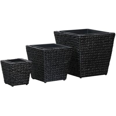 vidaXL Blumenkübel 3 Stk Wasserhyazinthe Schwarz 45573 vidaXL Blumenkübel 3 Stk Wasserhyazinthe Schwarz 45573
