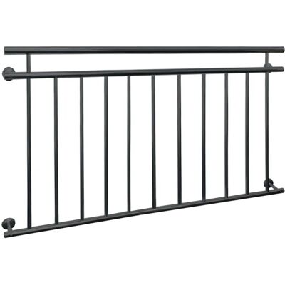 ECD Germany Französischer Balkon 156 x 90 cm mit 11 Füllstäben Anthrazit Stahl ECD Germany Französischer Balkon 156 x 90 cm mit 11 Füllstäben Anthrazit Stahl