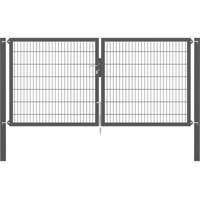 - Doppeltor Flexo Plus 300 cm x 140 cm Pfosten 100 cm x 100 cm Anthrazit - Doppeltor Flexo Plus 300 cm x 140 cm Pfosten 100 cm x 100 cm Anthrazit