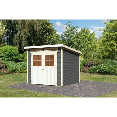 KARIBU - Glücksburg 4 - terragrau - 242x220x217 cm - Gartenhaus KARIBU - Glücksburg 4 - terragrau - 242x220x217 cm - Gartenhaus