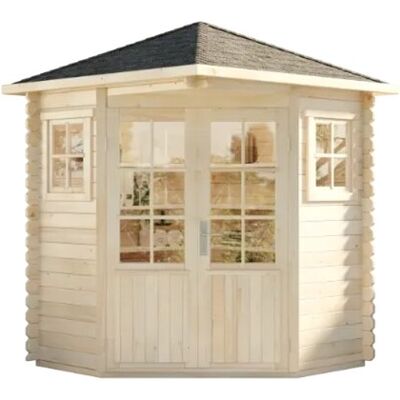 Alpholz Gartenhaus Set 5-Eck Sunny-A Imprägniert Pinie 225x225cm inkl. Dacheindeckung und Fußboden Alpholz Gartenhaus Set 5-Eck Sunny-A Imprägniert Pinie 225x225cm inkl. Dacheindeckung und Fußboden