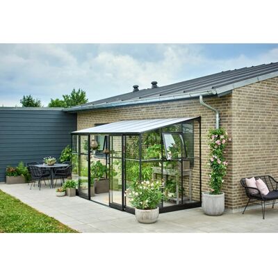 Halls Gewächshaus Qube Lean-to 612 Schwarz - Gewächshaus Halls Gewächshaus Qube Lean-to 612 Schwarz - Gewächshaus