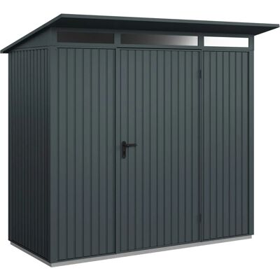 EcoStar Gerätehaus Trend-P - Stahl, Grau, 2,6m² - Gerätehaus EcoStar Gerätehaus Trend-P - Stahl, Grau, 2,6m² - Gerätehaus