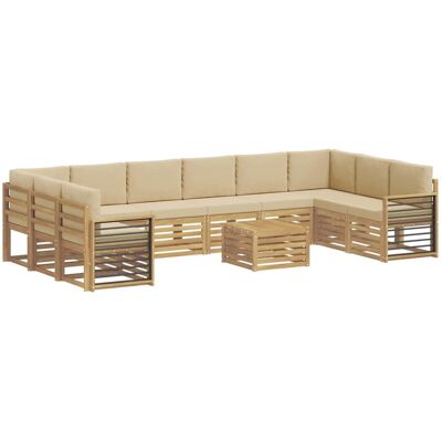 vidaXL Outdoor-Sofagarnitur 11 Stk Weiß und Beige 59 x 59 x 37 cm 3392638 vidaXL Outdoor-Sofagarnitur 11 Stk Weiß und Beige 59 x 59 x 37 cm 3392638