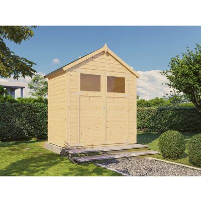 Bertilo Holz-Gartenhaus Sylt 1 natur Satteldach Unbehandelt 202 cm x 132 cm Bertilo Holz-Gartenhaus Sylt 1 natur Satteldach Unbehandelt 202 cm x 132 cm