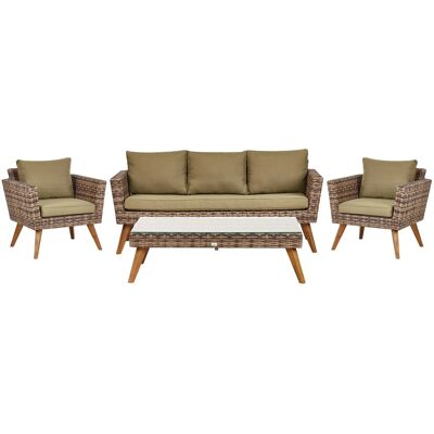 Beliani Lounge Set VITTORIA XL Olivgrün Beliani Lounge Set VITTORIA XL Olivgrün