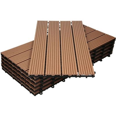 ECD Germany WPC Terrassenfliesen 60x30 cm 24er Spar Set Hellbraun in Holzoptik ECD Germany WPC Terrassenfliesen 60x30 cm 24er Spar Set Hellbraun in Holzoptik