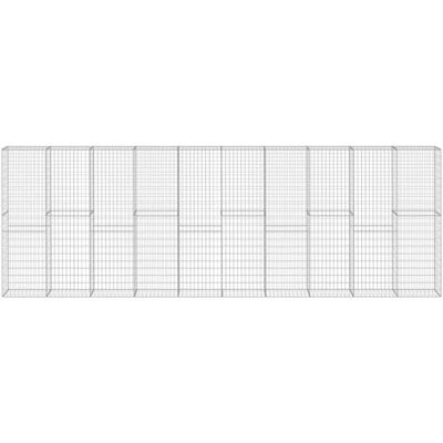 vidaXL Gabionenmauer mit Abdeckungen Verzinkter Stahl 600x30x200 cm - Gabion Wall vidaXL Gabionenmauer mit Abdeckungen Verzinkter Stahl 600x30x200 cm - Gabion Wall