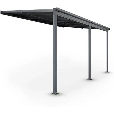 Juskys Aluminium Terrassendach Borneo 4x3m mit Doppelstegplatten in Dunkelgrau Juskys Aluminium Terrassendach Borneo 4x3m mit Doppelstegplatten in Dunkelgrau