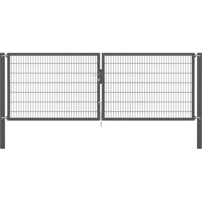 - Doppeltor Flexo Plus 400 cm x 140 cm Pfosten 100 cm x 100 cm Anthrazit - Doppeltor Flexo Plus 400 cm x 140 cm Pfosten 100 cm x 100 cm Anthrazit