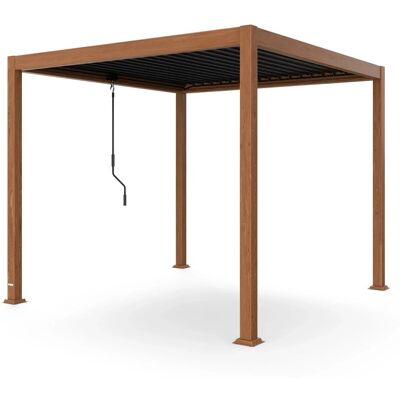 Blumfeldt LuminaHaven Pergola Gartenpavillon 3x3 m Verzinkter Holzfarbener Stahl Schwarz Blumfeldt LuminaHaven Pergola Gartenpavillon 3x3 m Verzinkter Holzfarbener Stahl Schwarz