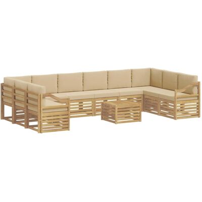 vidaXL Outdoor-Sofagarnitur 11 Stk Weiß und Beige 59 x 59 x 37 cm 3392643 vidaXL Outdoor-Sofagarnitur 11 Stk Weiß und Beige 59 x 59 x 37 cm 3392643